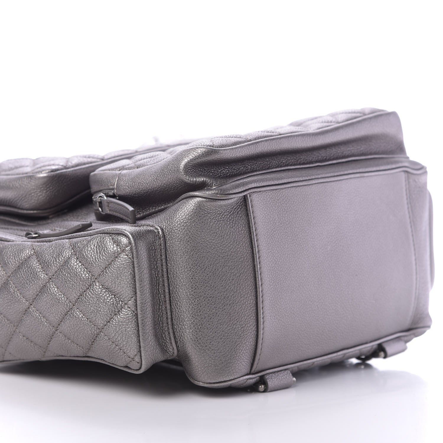 Chanel Metallic Grained Calfskin Quilted Large Casual Rock Backpack Charcoal 5 of 9