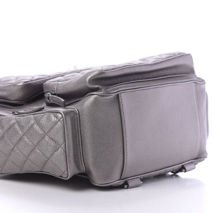 Chanel Metallic Grained Calfskin Quilted Large Casual Rock Backpack Charcoal 5 of 9