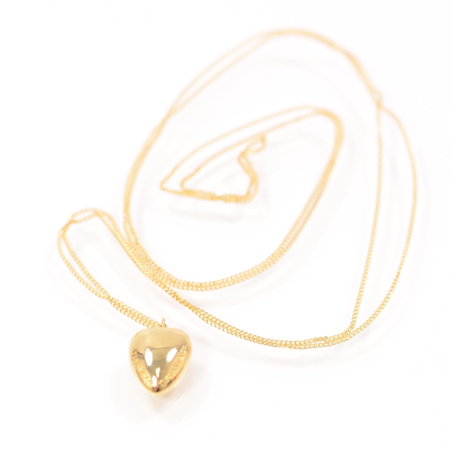 Tiffany 18k Gold Heart Pendant Necklace 1980 3 of 4