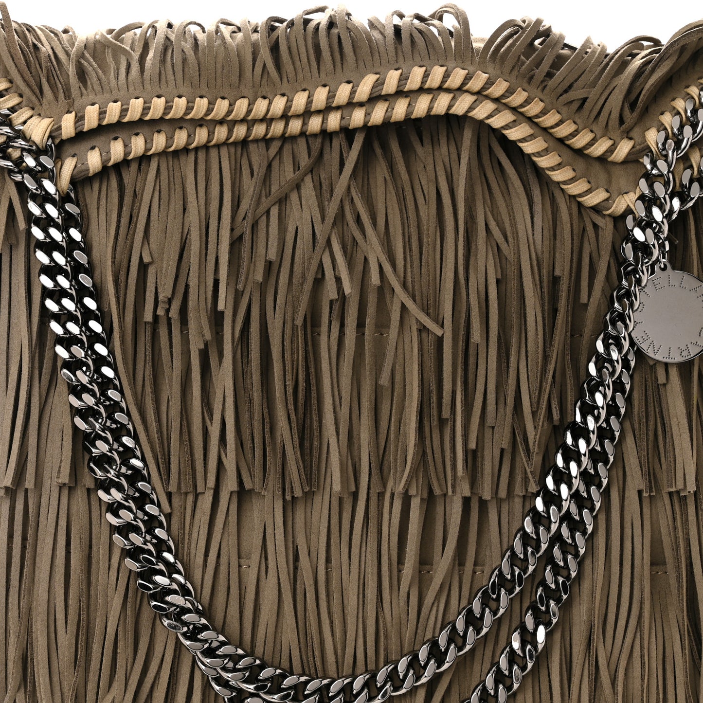 Eco Suede Fringe Big Falabella Tote Taupe