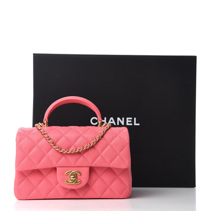 Chanel Caviar Quilted Mini Top Handle Rectangular Flap Pink 11 of 11