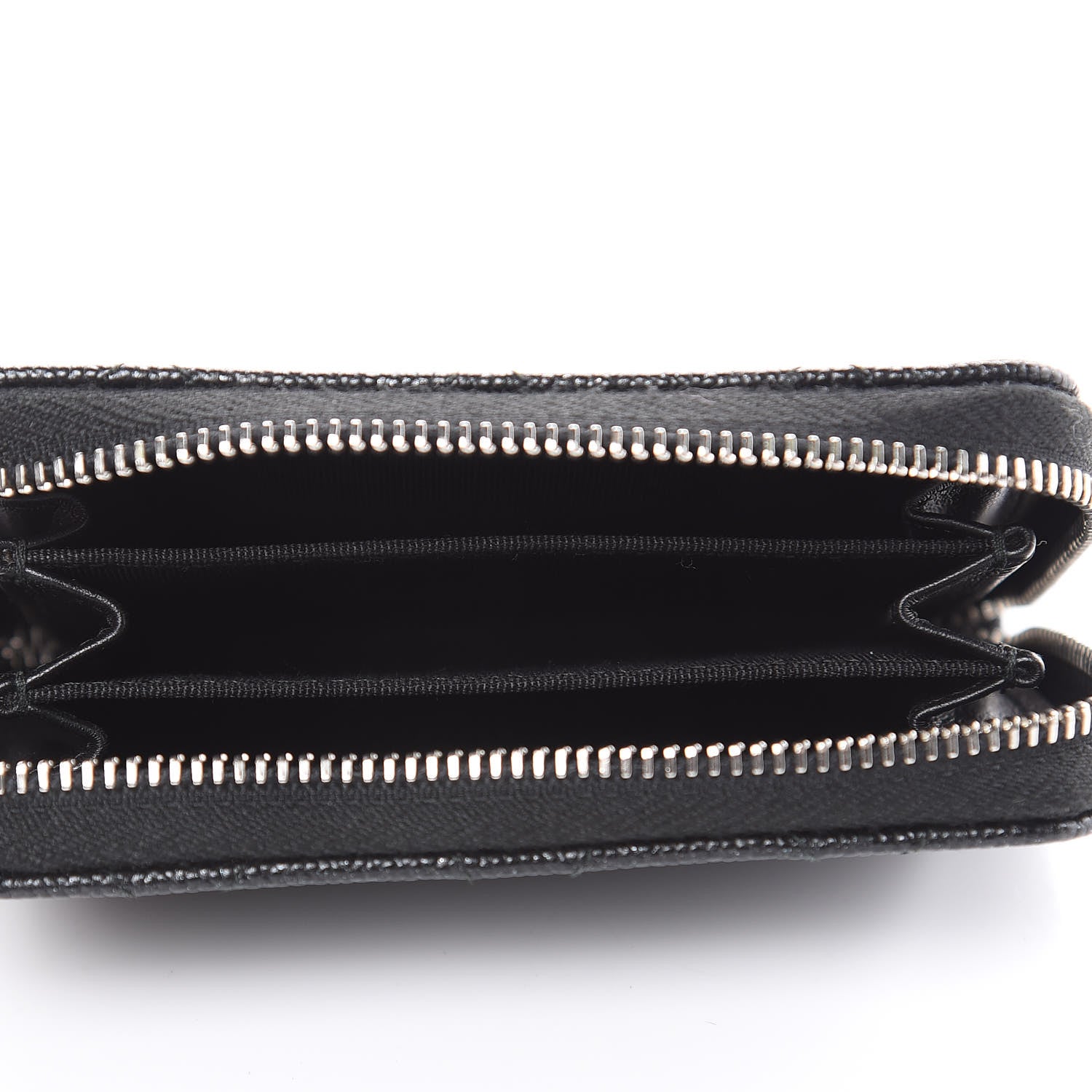 Chanel Metallic Caviar Quilted Zip Coin Purse Black 5 of 9