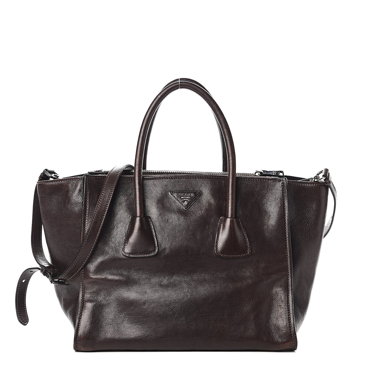 Glace Calfskin Twin Pocket Tote Moro