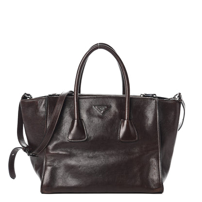 Prada Glace Calfskin Twin Pocket Tote Moro 1 of 13