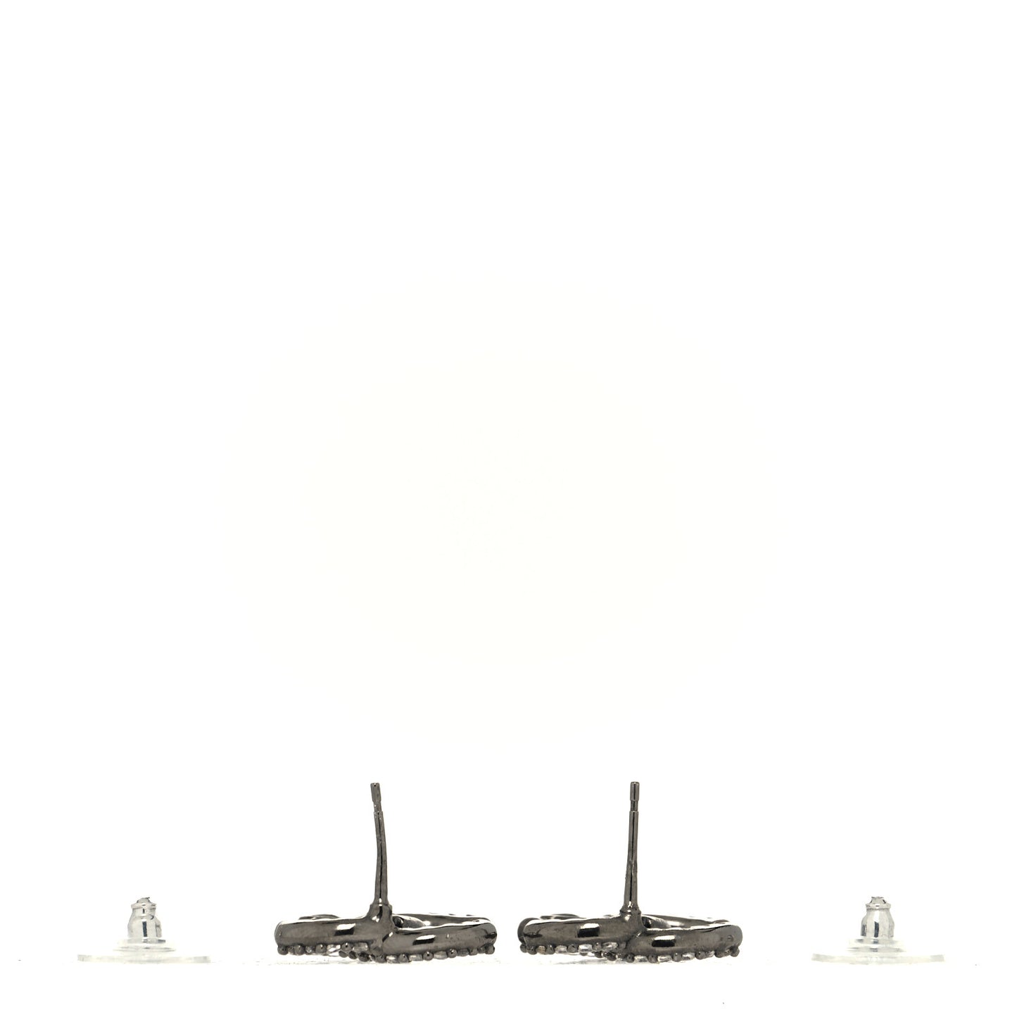 Crystal CC Earrings Ruthenium