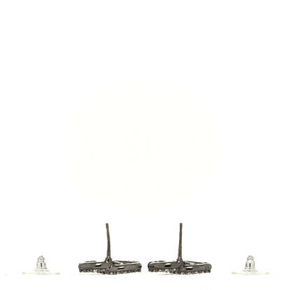 Chanel Crystal CC Earrings Ruthenium 3 of 4