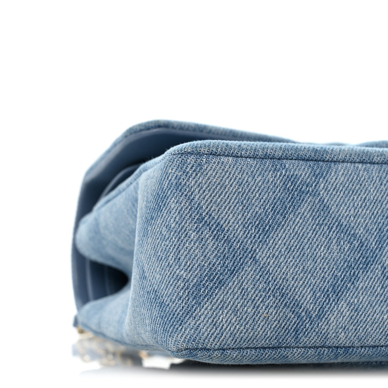 Chanel Printed Denim Quilted Small Double Flap Light Blue 9 of 12
