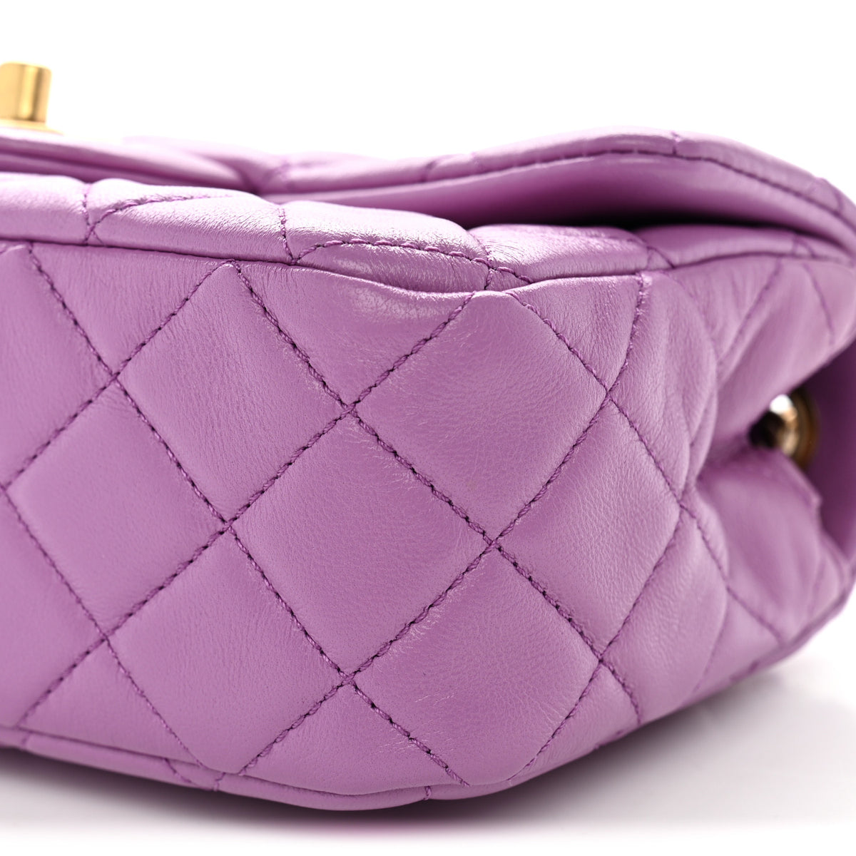 Chanel Lambskin Quilted Mini Rectangular Pearl Crush Flap Purple 11 of 11