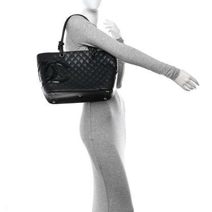 Chanel Calfskin Quilted Large Cambon Tote Black 2 of 12