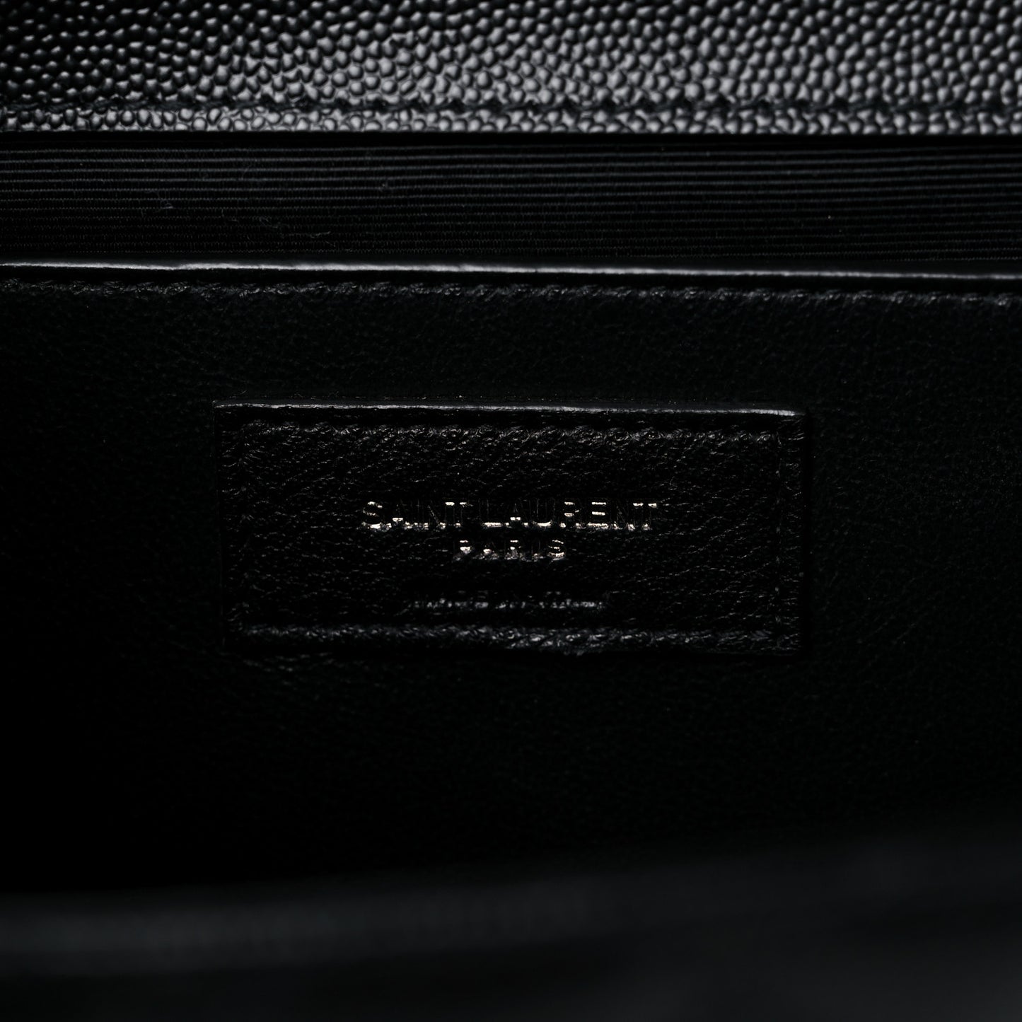 Grain De Poudre Textured Mixed Matelasse Triquilt Medium Monogram Monochrome Satchel Black