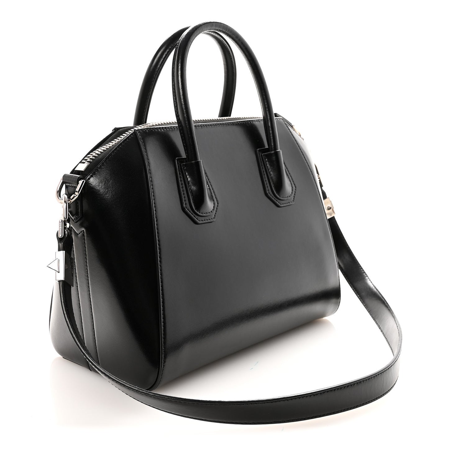 Shiny Lord Calfskin Small Antigona Black