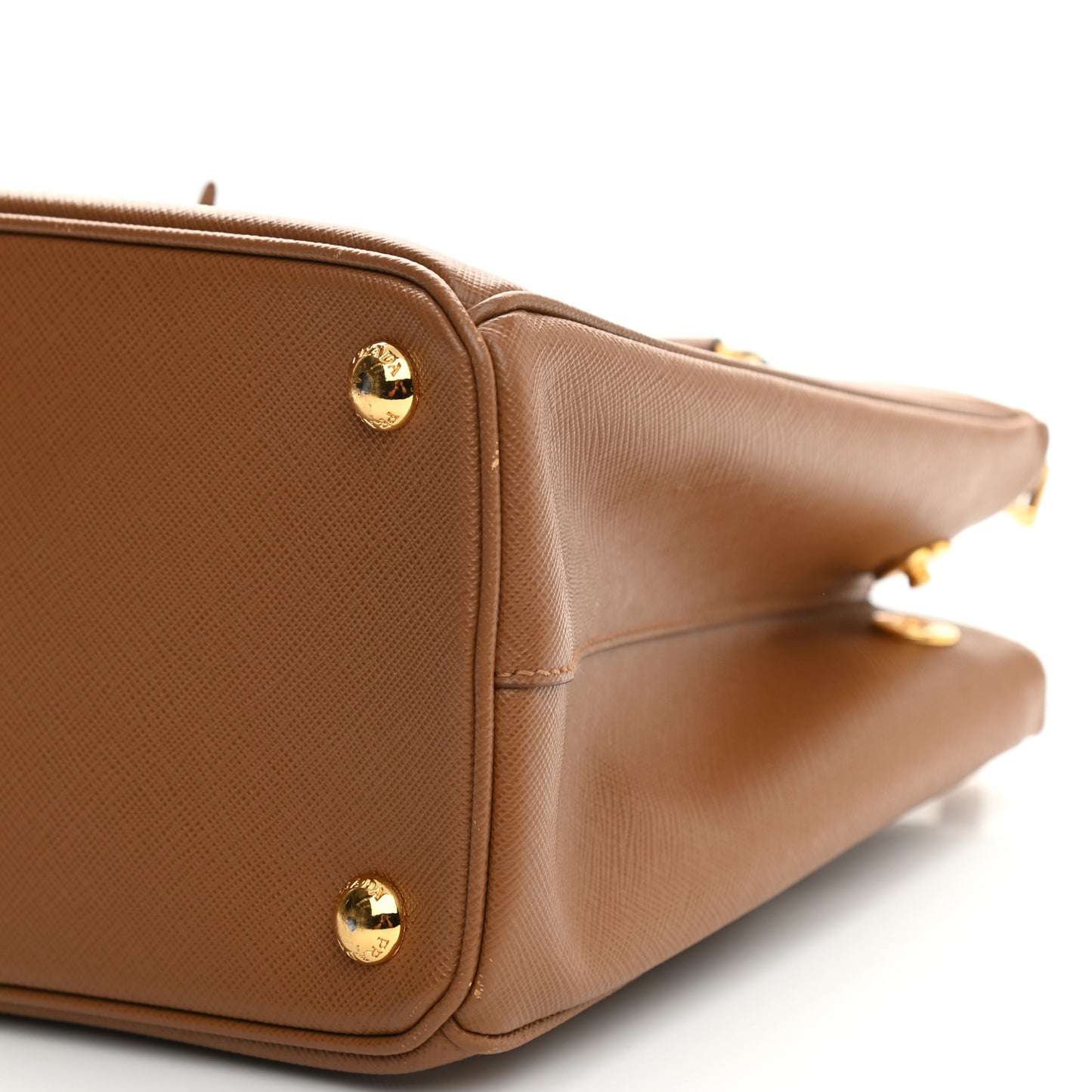 Saffiano Small Galleria Double Zip Tote Caramel