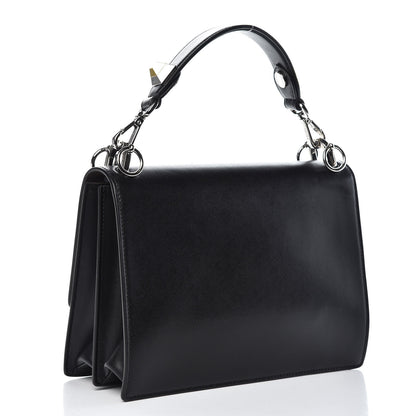 Fendi Vitello Liberty Lucido Metal Monster Eyes Studded Kan I Shoulder Bag Black 3 of 10