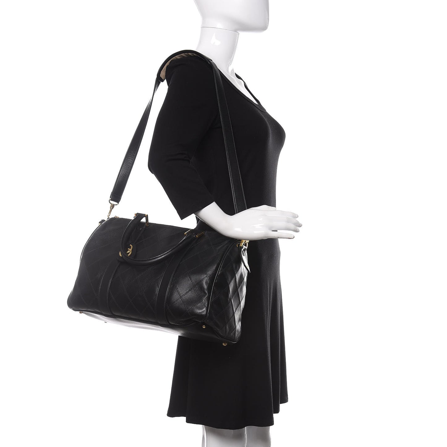 Calfskin Stitched CC Boston Black
