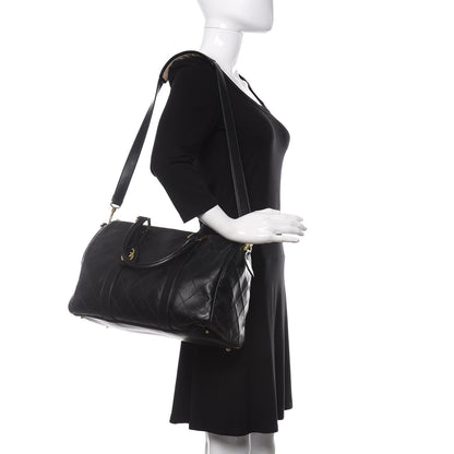 Chanel Calfskin Stitched CC Boston Black 3 of 13