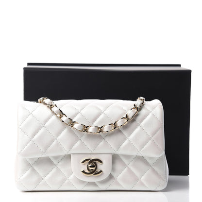 Chanel Iridescent Calfskin Quilted Mini Rectangular Flap White 11 of 11