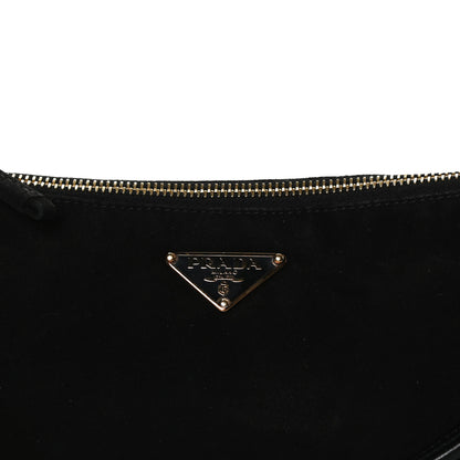 Prada Suede Box Shoulder Bag Black 13 of 15