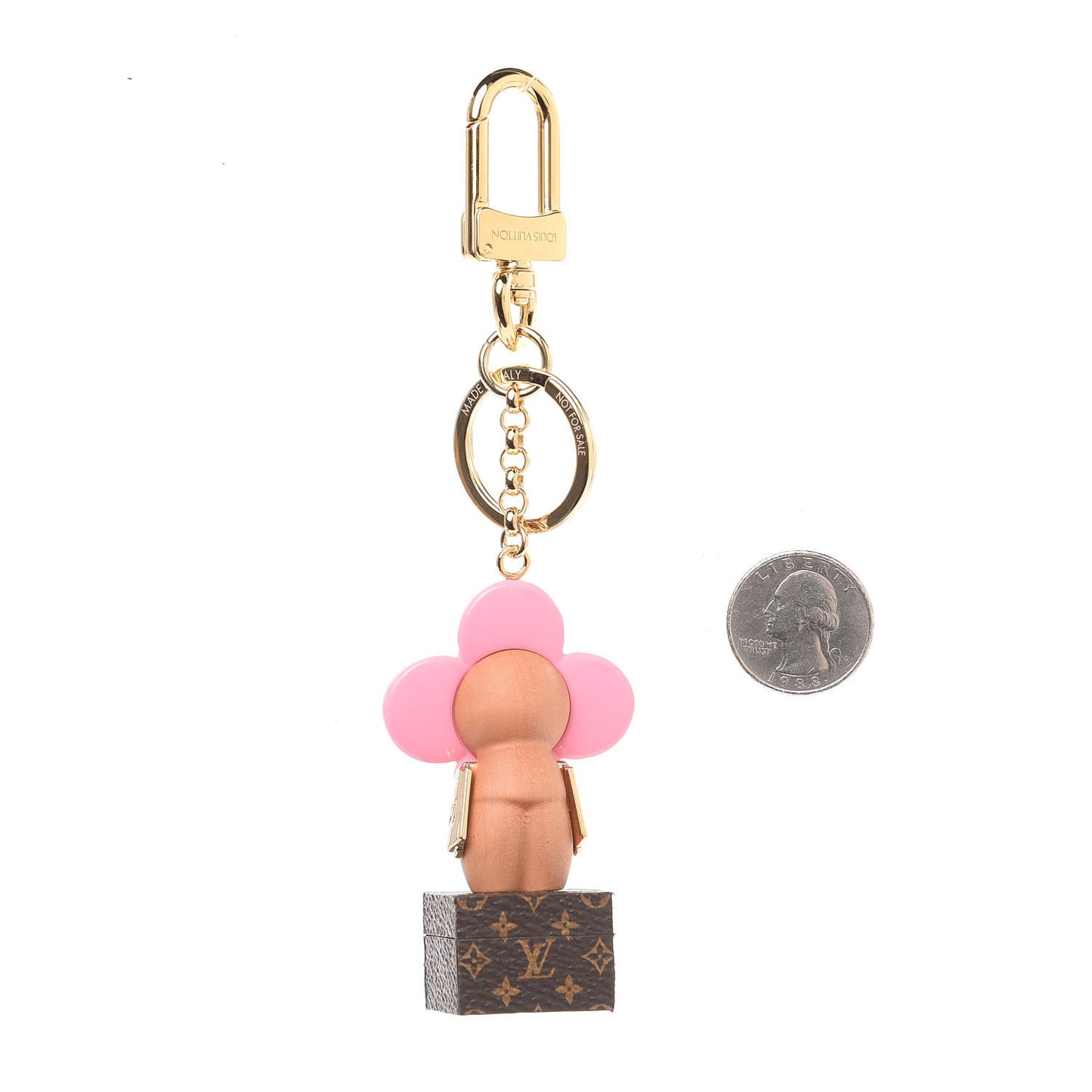 Resin Wood Vivienne Trunk VIP Bag Charm Key Holder Pink
