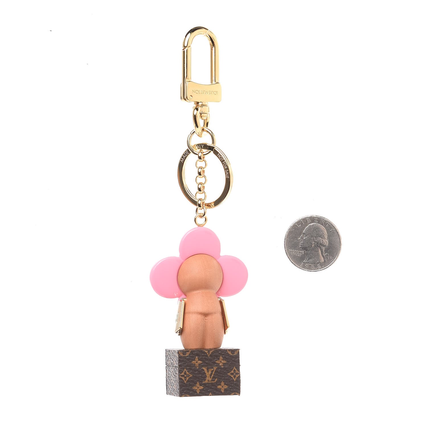 Louis Vuitton Resin Wood Vivienne Trunk VIP Bag Charm Key Holder Pink 2 of 3