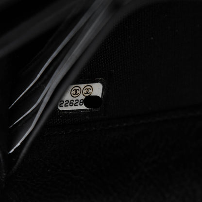 Chanel Grained Calfskin Quilted Boy Chain Large Gusset Zip Around Wallet Black 8 of 8
