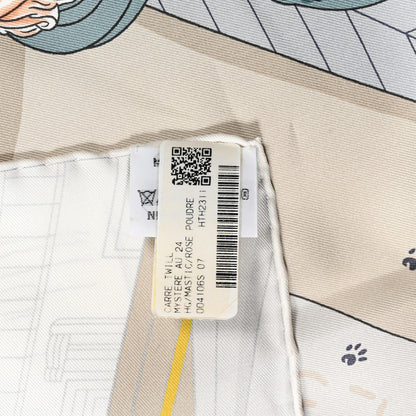 Hermes Silk Mystere Au 24 Scarf 90 Mastic Rose Poudre 4 of 4
