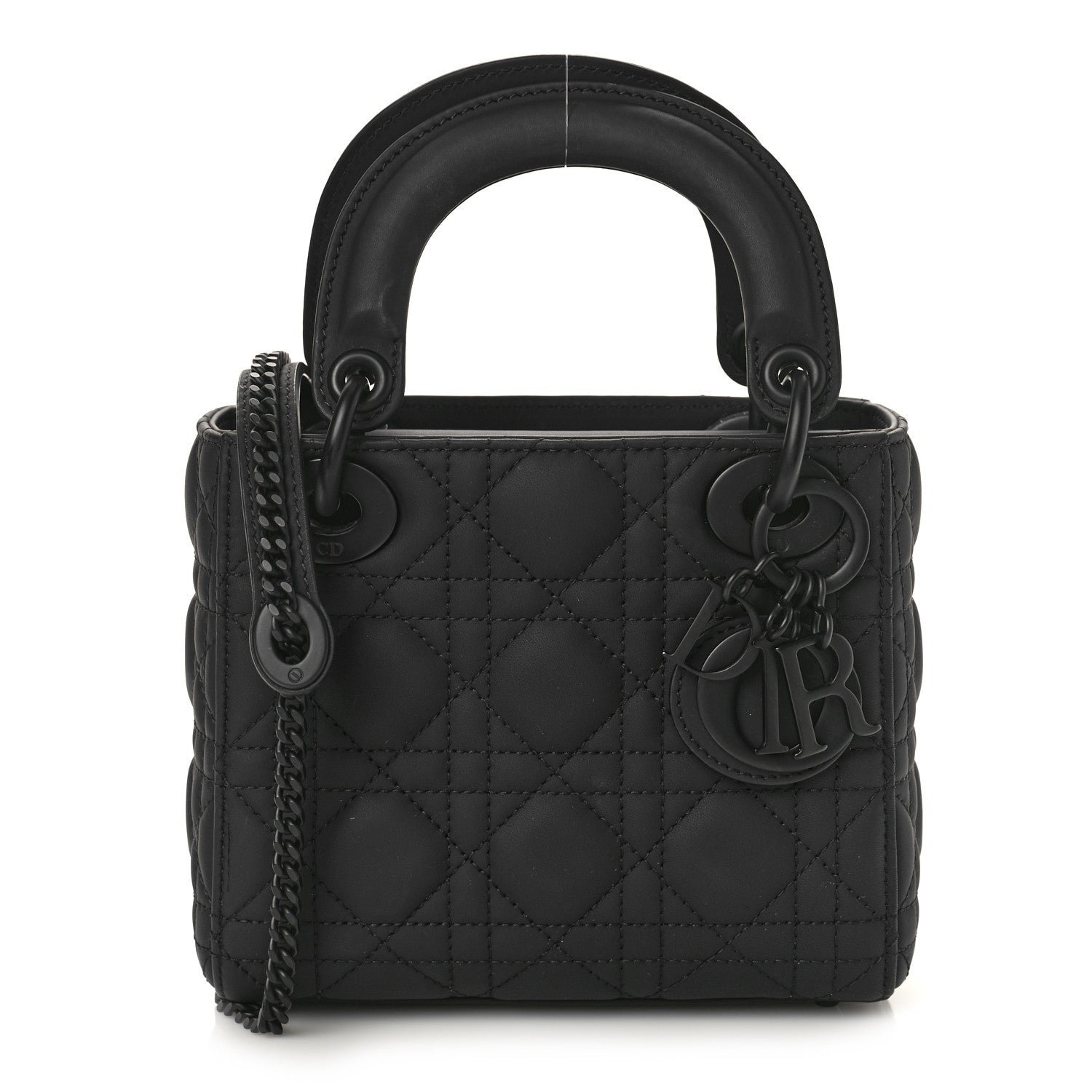 Christian Dior Ultra Matte Calfskin Cannage Mini Lady Dior Black 1 of 8