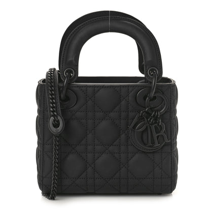 Christian Dior Ultra Matte Calfskin Cannage Mini Lady Dior Black 1 of 8