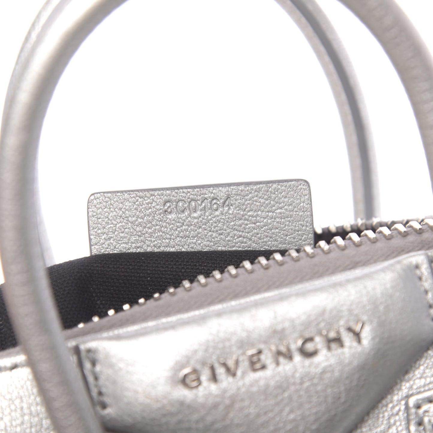 Metallic Sugar Goatskin Mini Antigona Silver