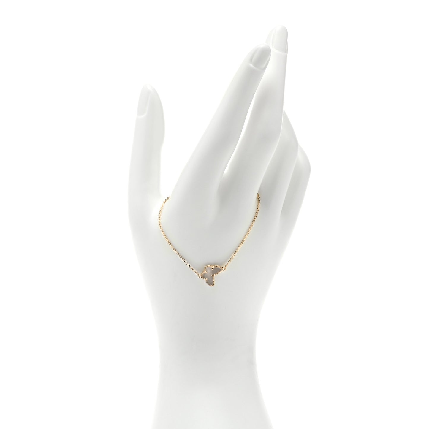 18K Yellow Gold Mother of Pearl Sweet Alhambra Butterfly Bracelet