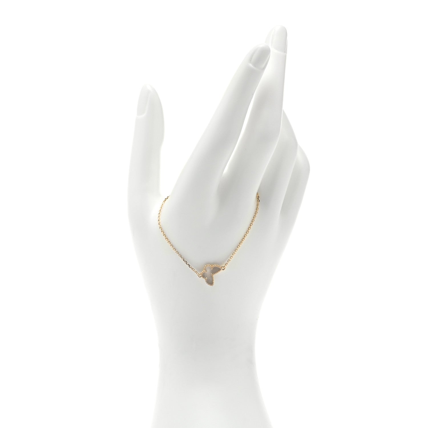 Van Cleef & Arpels 18K Yellow Gold Mother of Pearl Sweet Alhambra Butterfly Bracelet 2 of 6