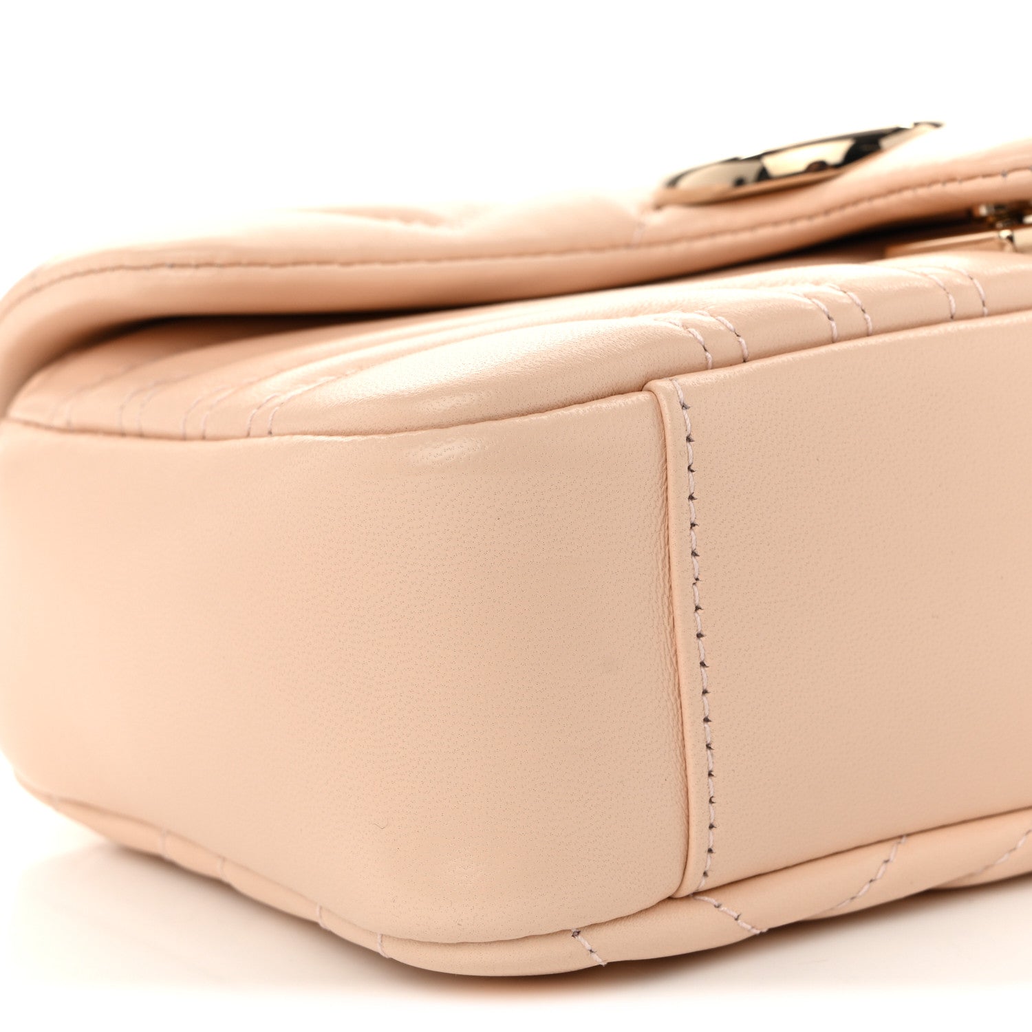 Gucci Lambskin Matelasse Small GG Marmont Shoulder Bag Pink Beige 9 of 10