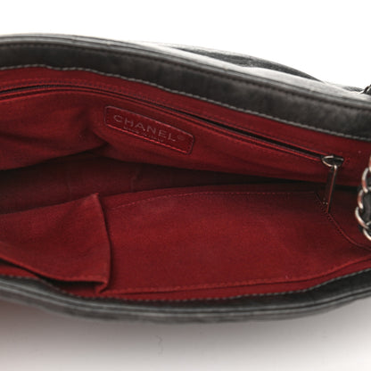 Chanel Aged Calfskin Quilted Medium Pondichery Flap Black 5 of 9