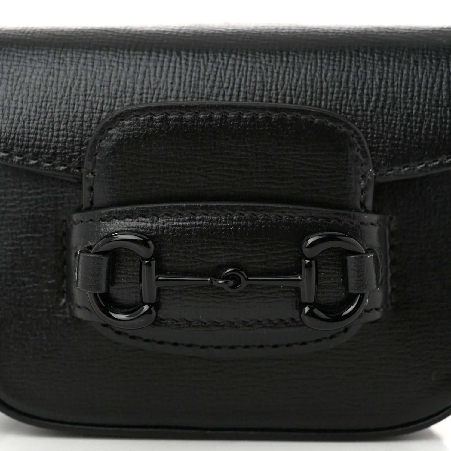 Gucci Azalea Calfskin Web Monochrome Horsebit 1955 Wallet On Strap Black 8 of 10