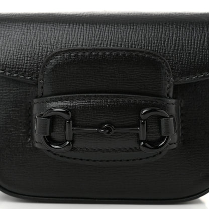 Gucci Azalea Calfskin Web Monochrome Horsebit 1955 Wallet On Strap Black 8 of 10