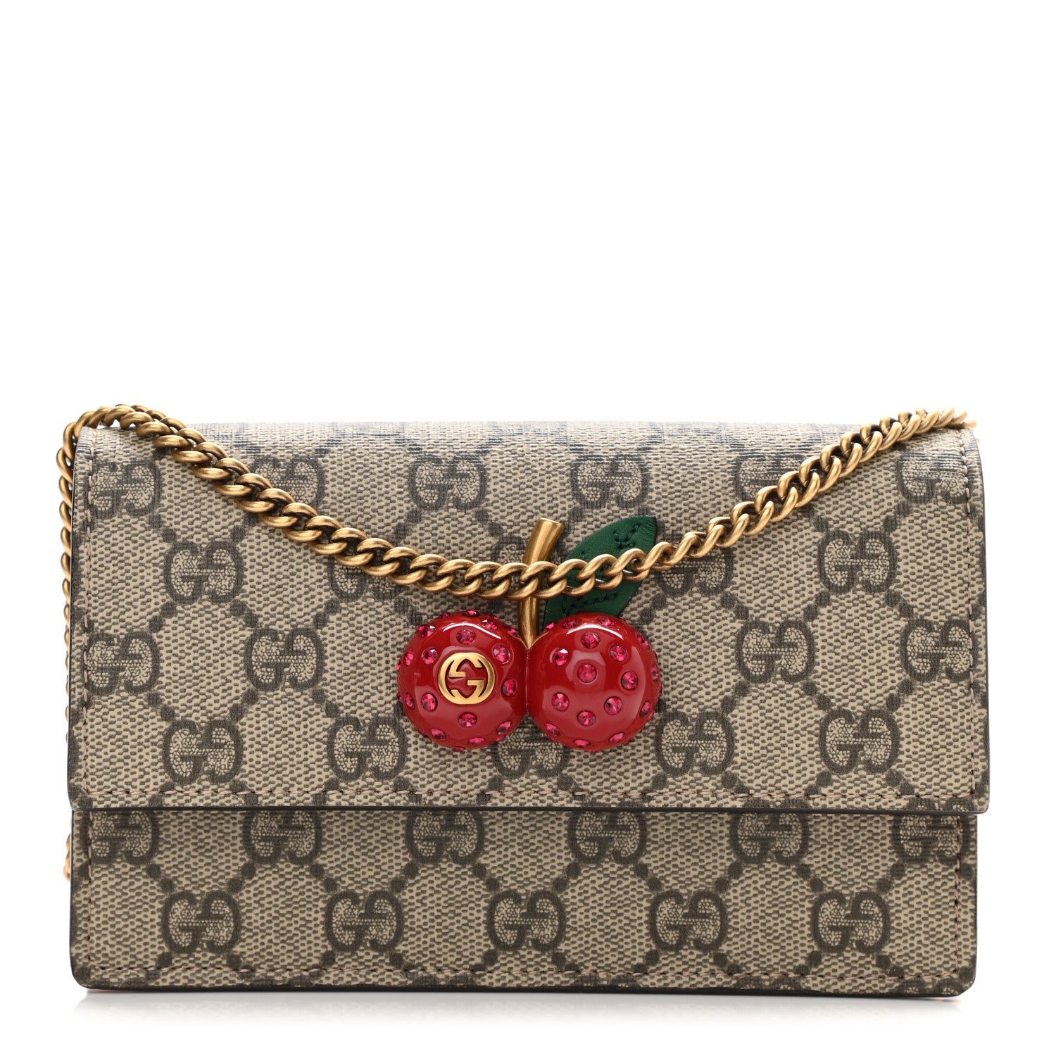 Gucci GG Supreme Monogram Mini Cherry Chain Bag 1 of 9