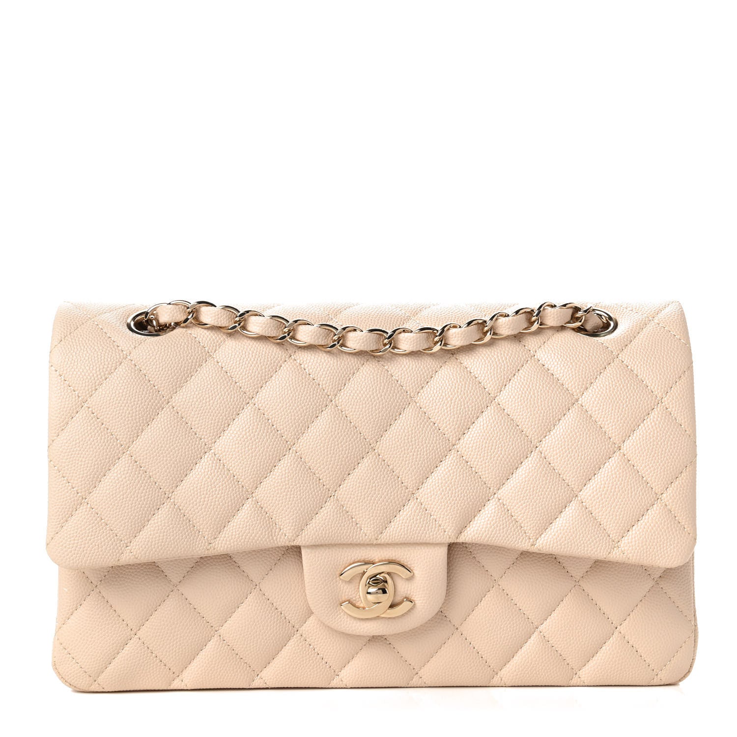 Chanel Caviar Quilted Medium Double Flap Beige 1 of 11