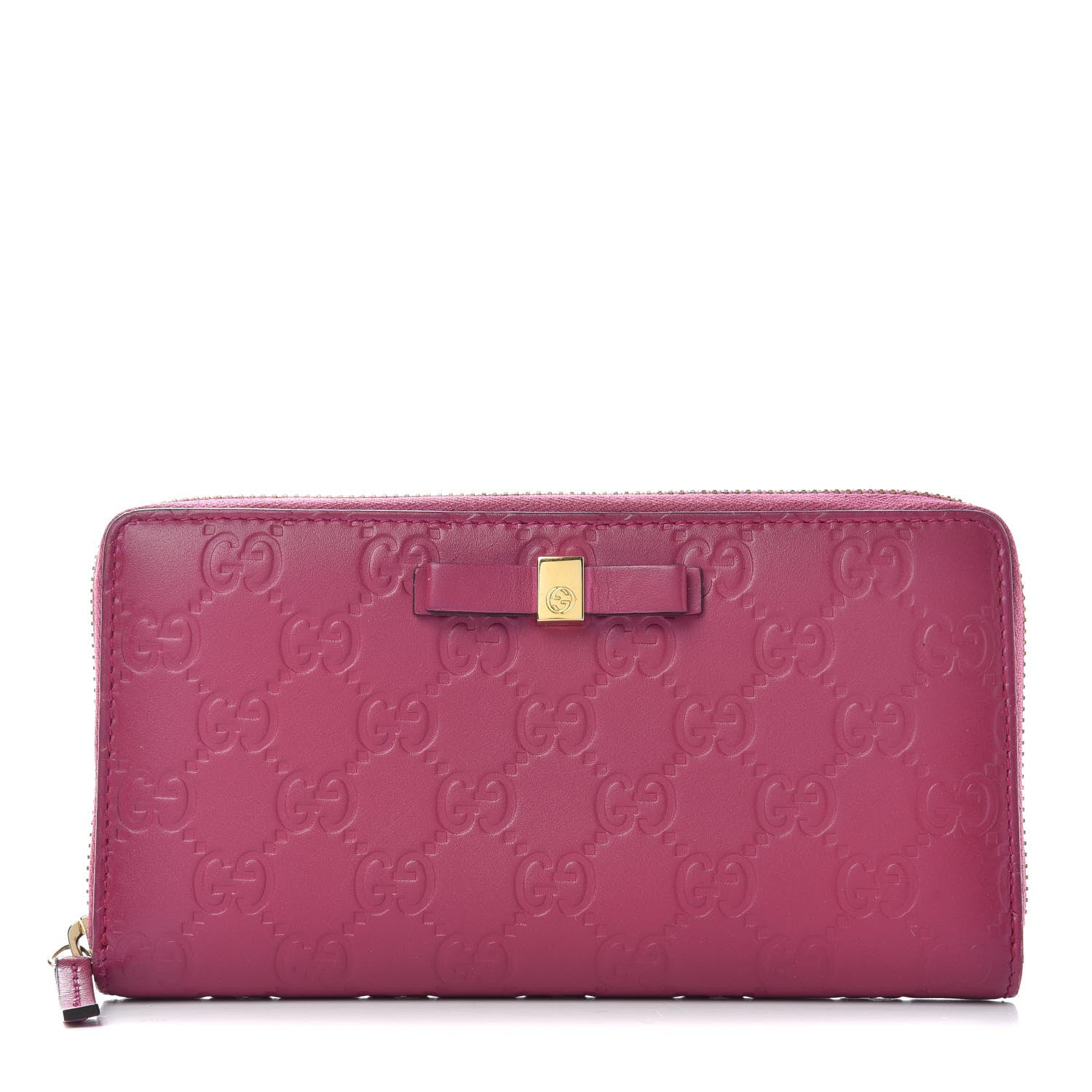Gucci Guccissima Signature Bowy Zip Around Wallet Peonia Flower 1 of 6