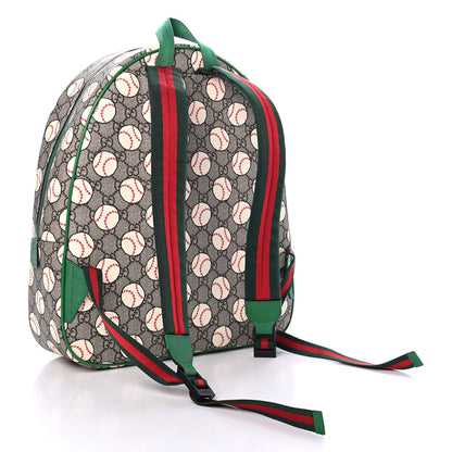 Gucci GG Supreme Monogram Baseballs Web Childrens Backpack Green 2 of 4