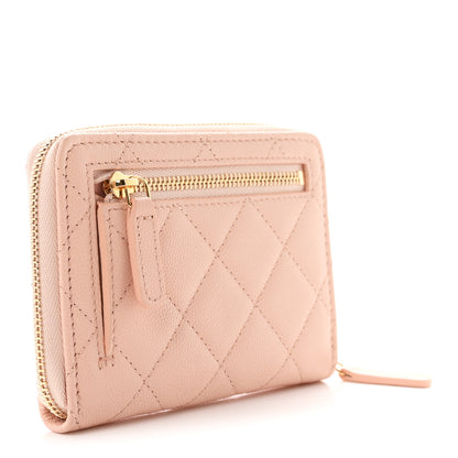Chanel Caviar Crystal Quilted CC Zip Coin Purse Light Pink 3 of 9