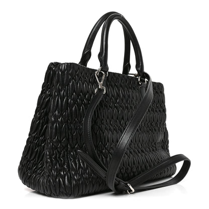 Miu Miu Nappa Matelasse Swarovski Crystal Tote Black 3 of 9