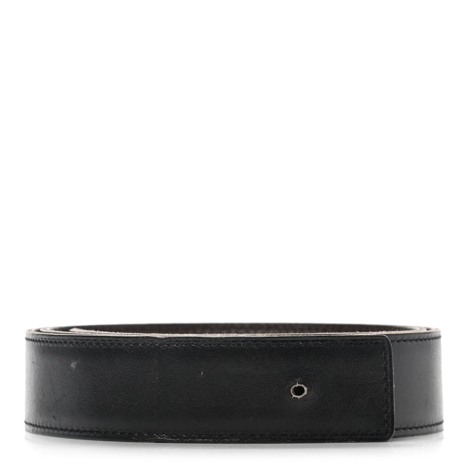 Hermes Box Togo 32mm Belt Strap 85 Black Chocolate 1 of 9