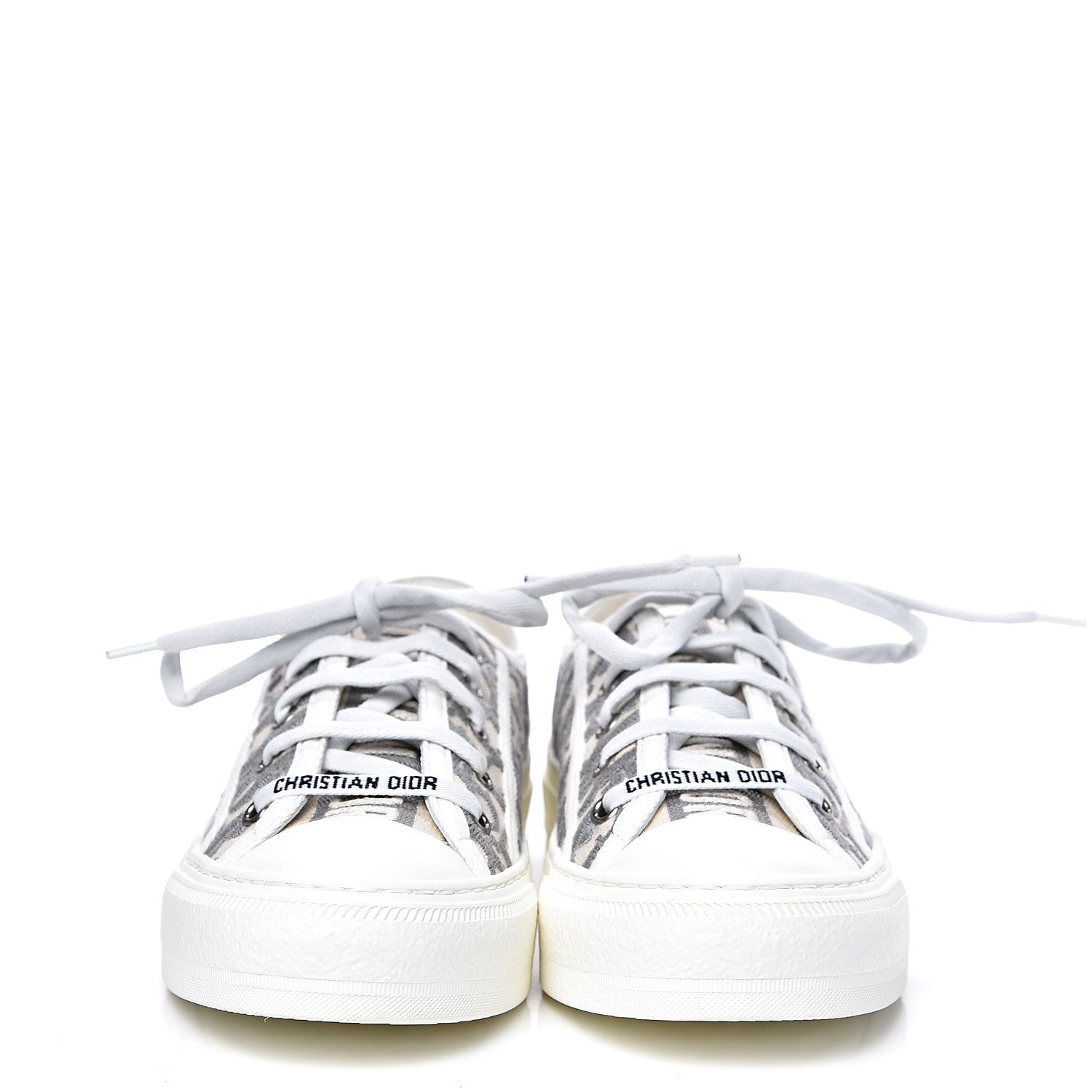 Christian Dior Canvas Oblique Walk'N'Dior Low Top Sneakers 37.5 Grey Stone 2 of 10