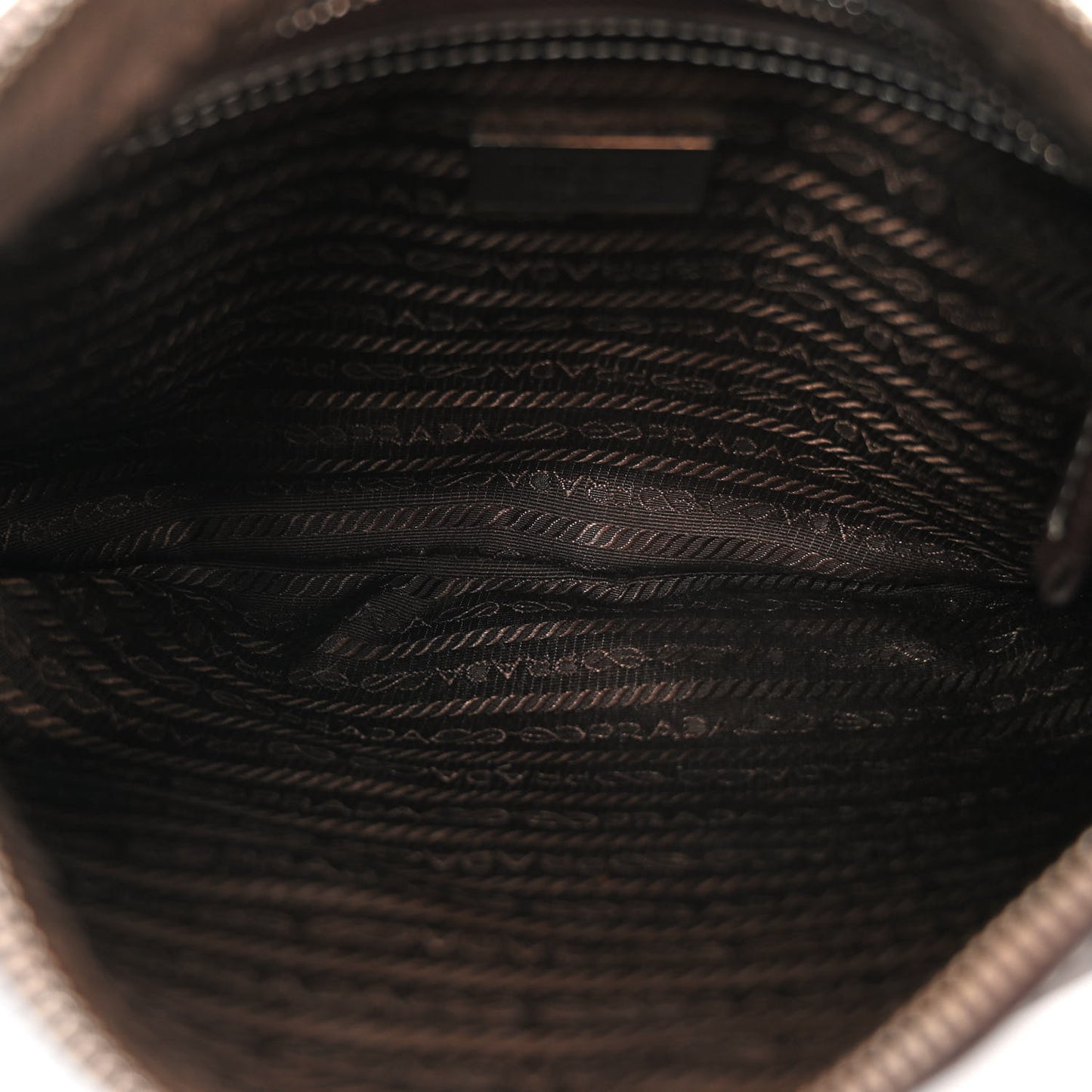 Vitello Daino Embossed Logo Shoulder Bag Caffe