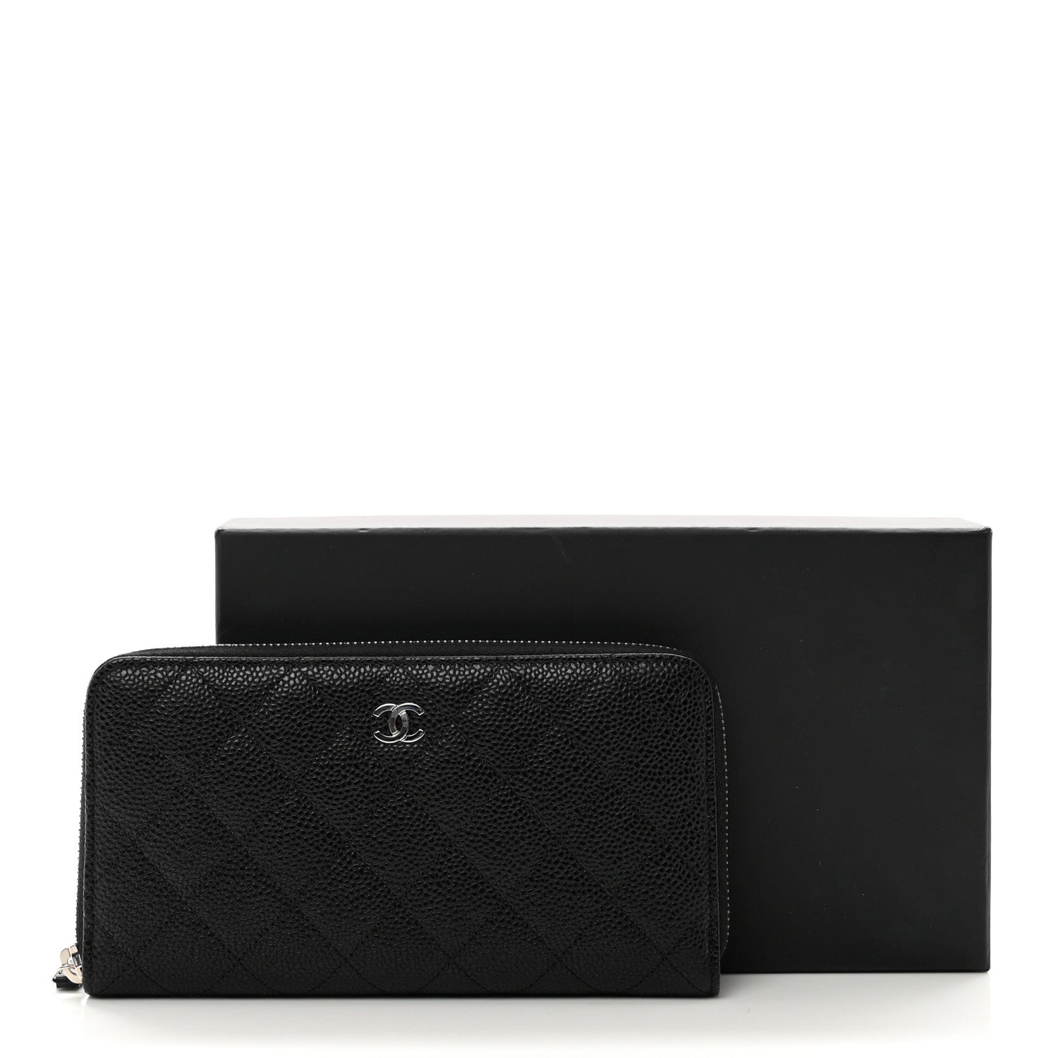 Chanel Caviar Quilted Large Gusset Zip Around Wallet Black 9 of 9