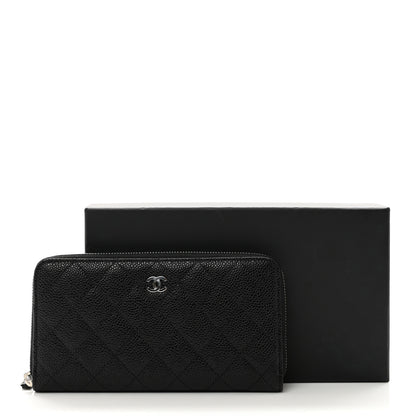 Chanel Caviar Quilted Large Gusset Zip Around Wallet Black 9 of 9