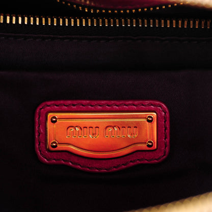 Miu Miu Vitello Lux Large Bow Bag Ibisco 6 of 8