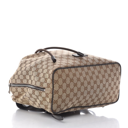 Gucci Monogram Dollar Calfskin O Drawstring Backpack Beige Ebony Testa di Moro Dark Chocolate 4 of 12