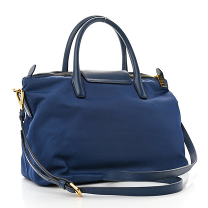 Prada Tessuto Nylon Saffiano Tote Royal Blue 3 of 10