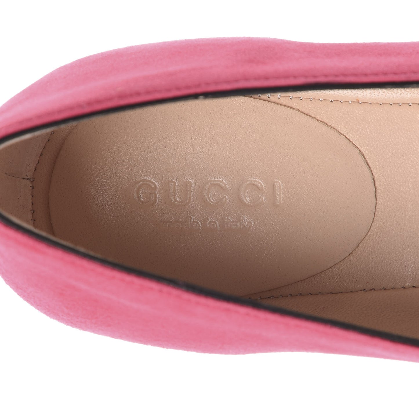 Kid Scamosciato GG Marmont Fringe Flats 35 Hot Pink