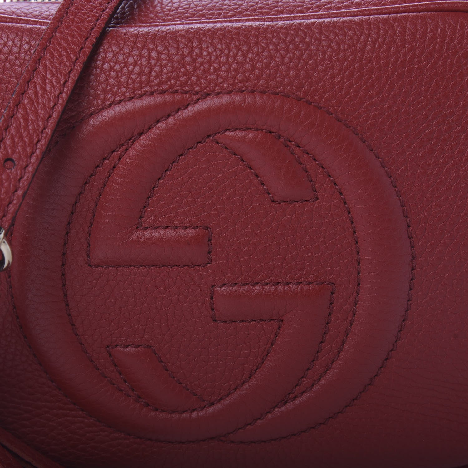 Gucci Pebbled Calfskin Small Soho Disco Bag Tabasco Red 10 of 12